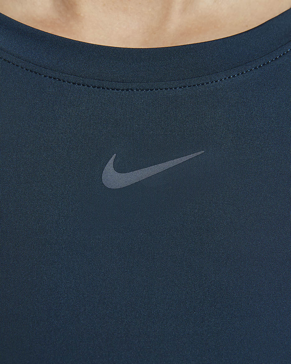 Nike One Classic 女款 Dri-FIT 長袖上衣 - Armory Navy/黑色