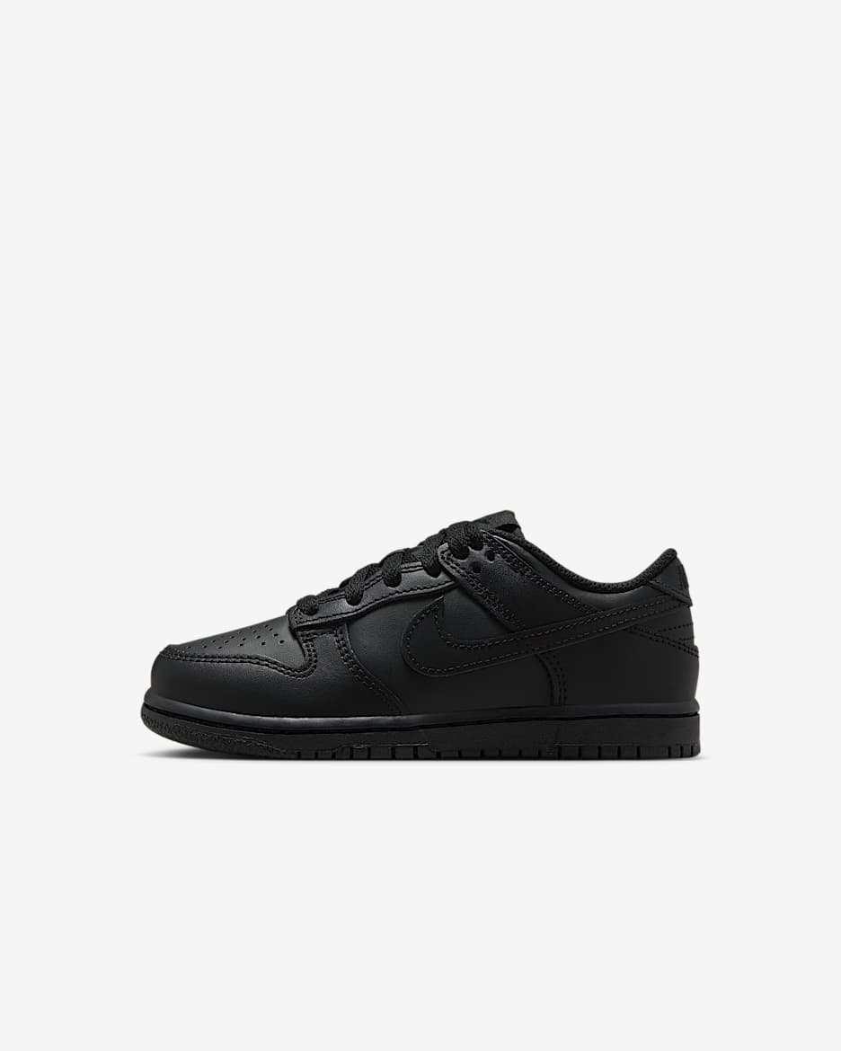 Tenis para niños de preescolar Nike Dunk Low - Negro/Negro/Negro