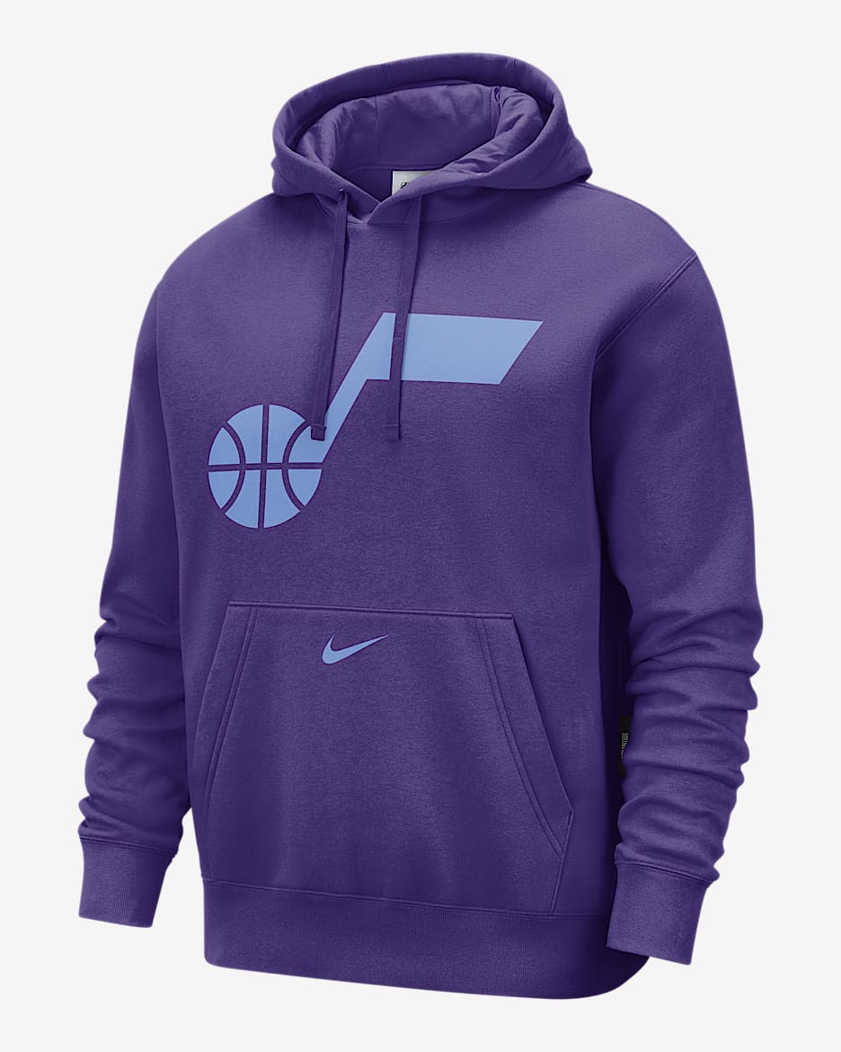 Sudadera con gorro sin cierre Nike de la NBA de tejido Fleece para hombre Utah Jazz Club City Edition - Morado campo