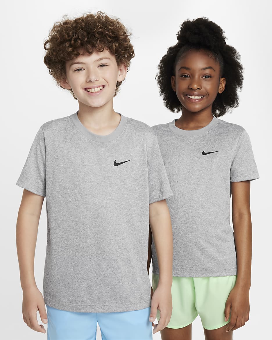 Playera Dri-FIT para niños talla grande Nike Legend - Gris rugoso/Plata liso/Jaspeado