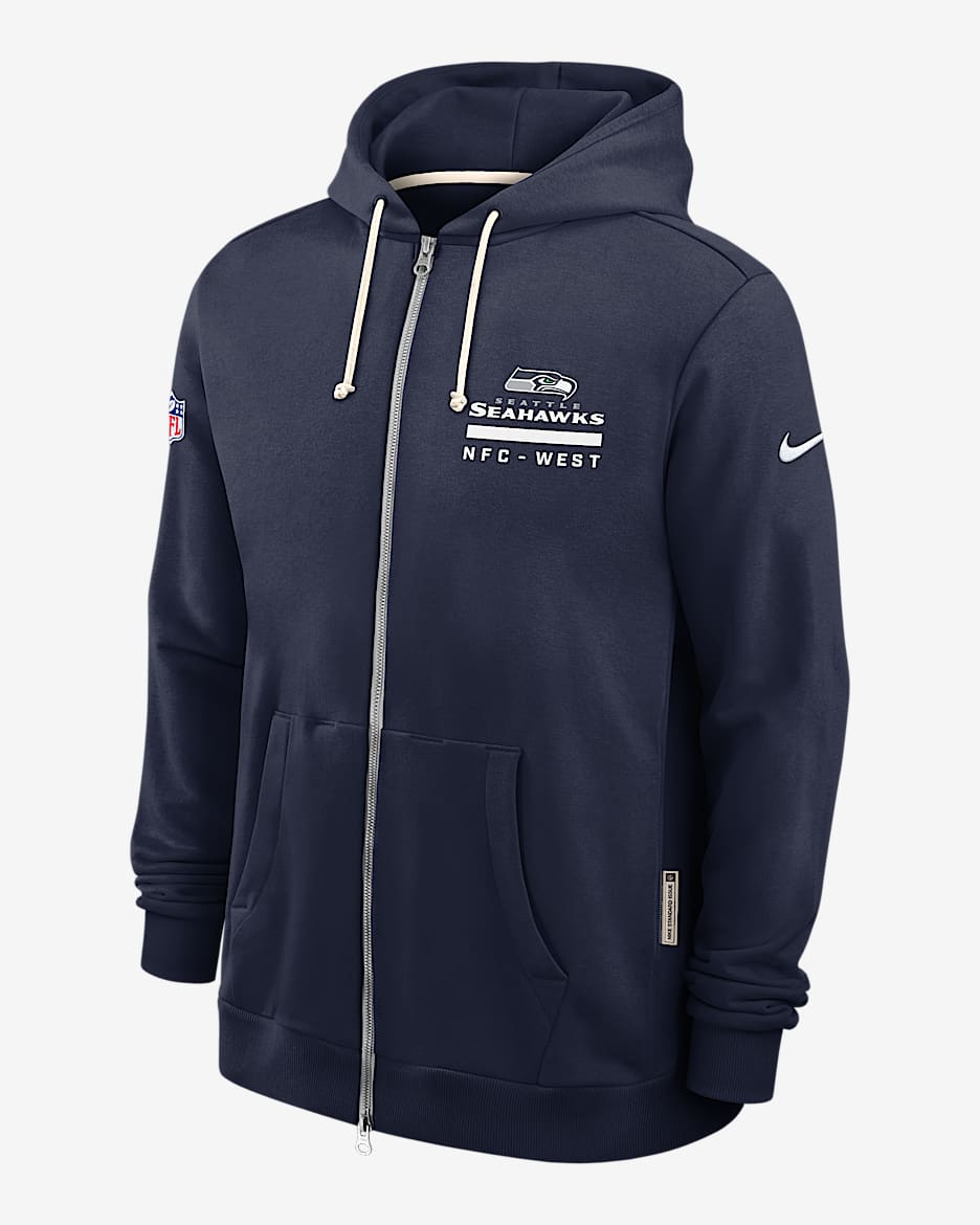 Seattle Seahawks Utility Player Sideline Men's Nike Dri-FIT NFL Full-Zip Hoodie - Navy