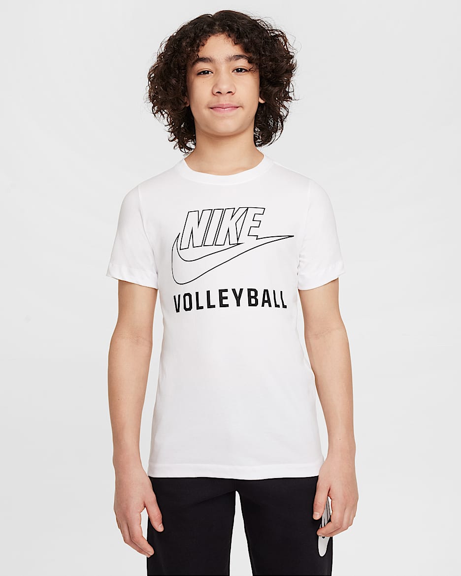 Playera de vóleibol para niños talla grande Nike Swoosh - Negro