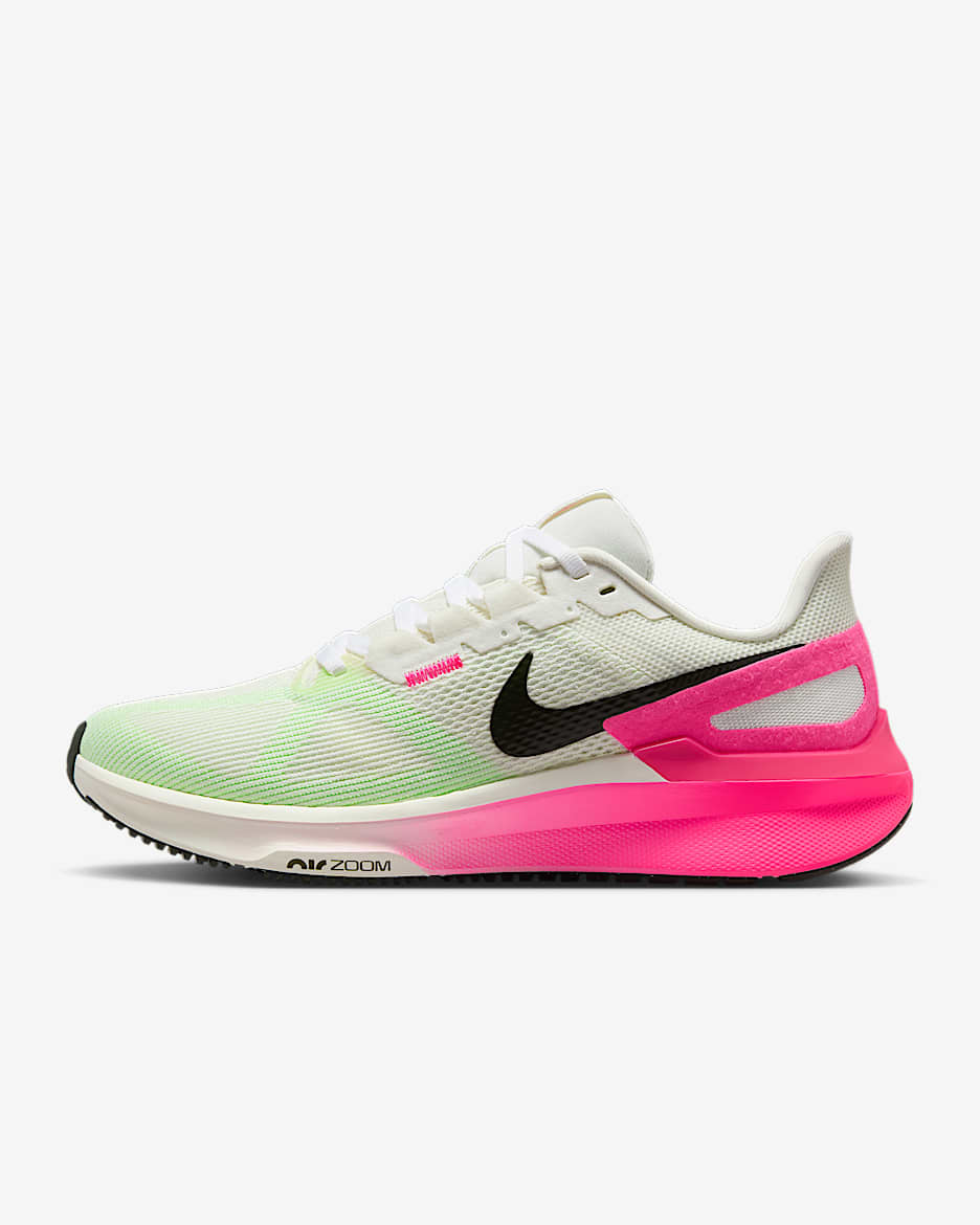 Nike Structure 25-løbesko til vej til kvinder - Sail/Hyper Pink/Bright Crimson/Sequoia