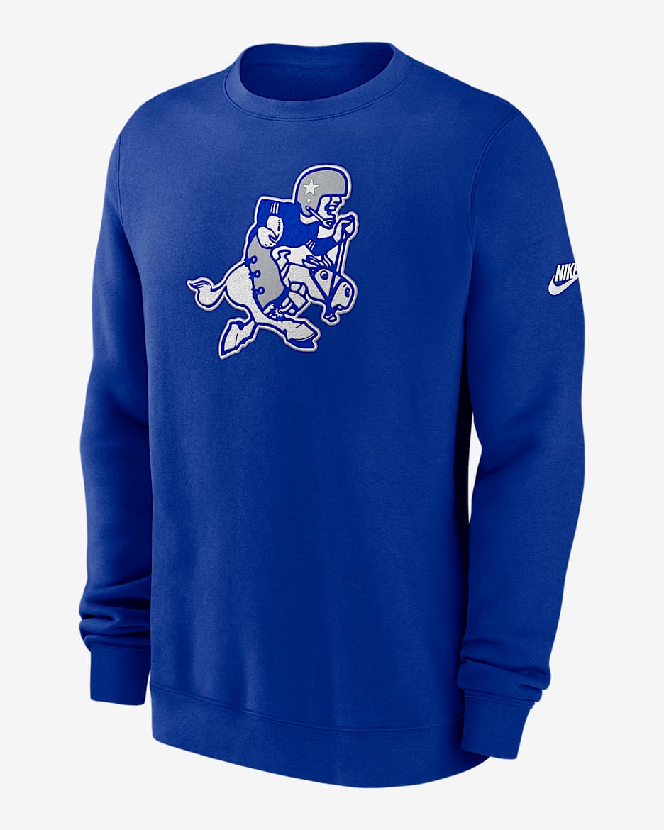 Dallas Cowboys Swing Pass Rewind Club Men's Nike NFL Pullover Crew - Royal