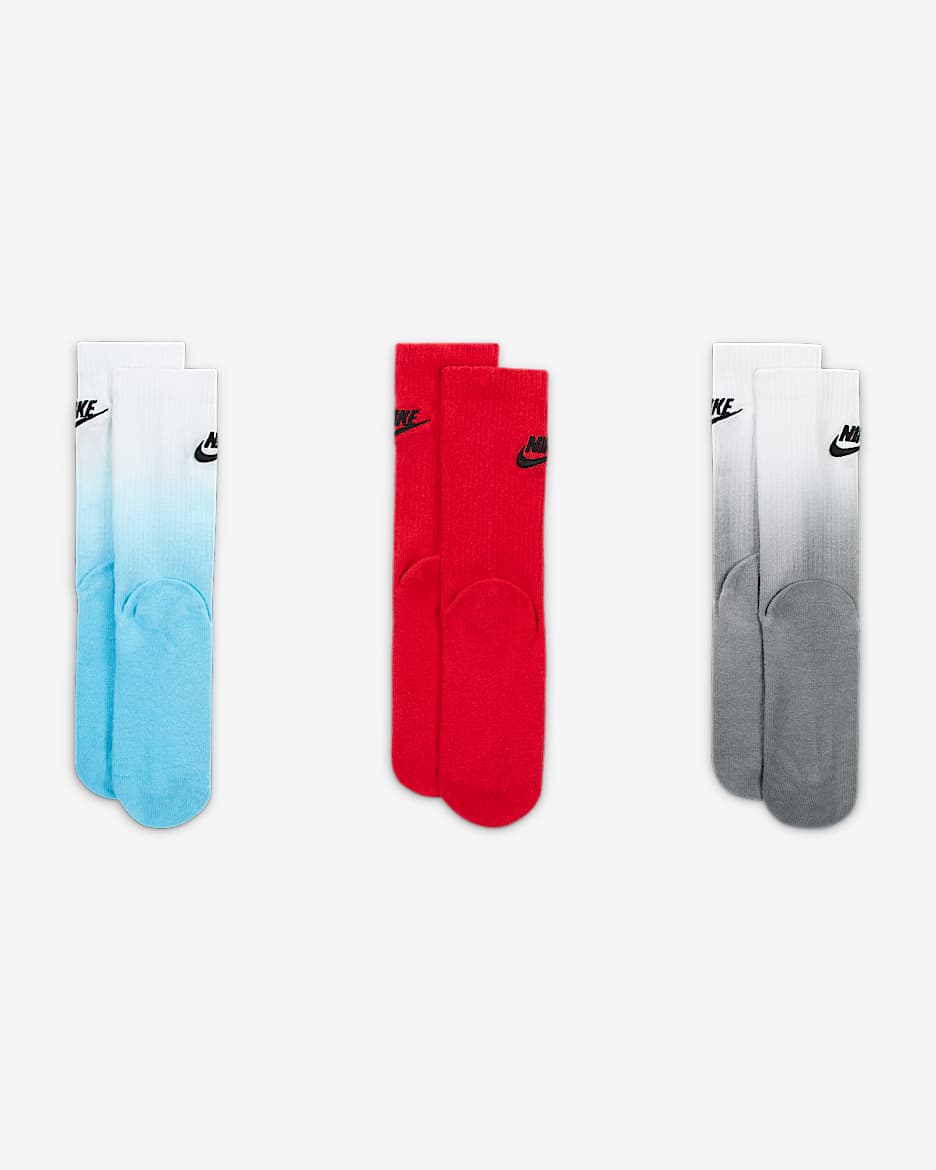 Calcetines largos para niños talla pequeña Nike (paquete de 3) - Azul báltico