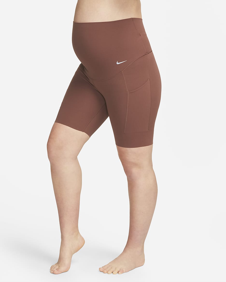 Nike Zenvy (M) Biker-Shorts mit sanftem Halt, hohem Taillenbund und Taschen für Damen (ca. 20 cm)(Umstandskleidung) - Dark Pony