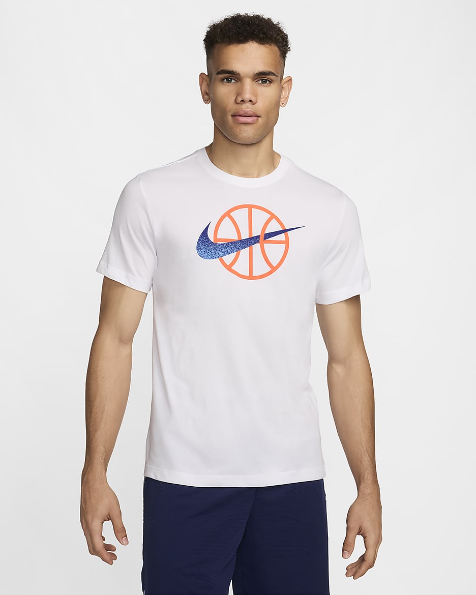 Ανδρικό T-Shirt μπάσκετ Dri-FIT Nike - Λευκό