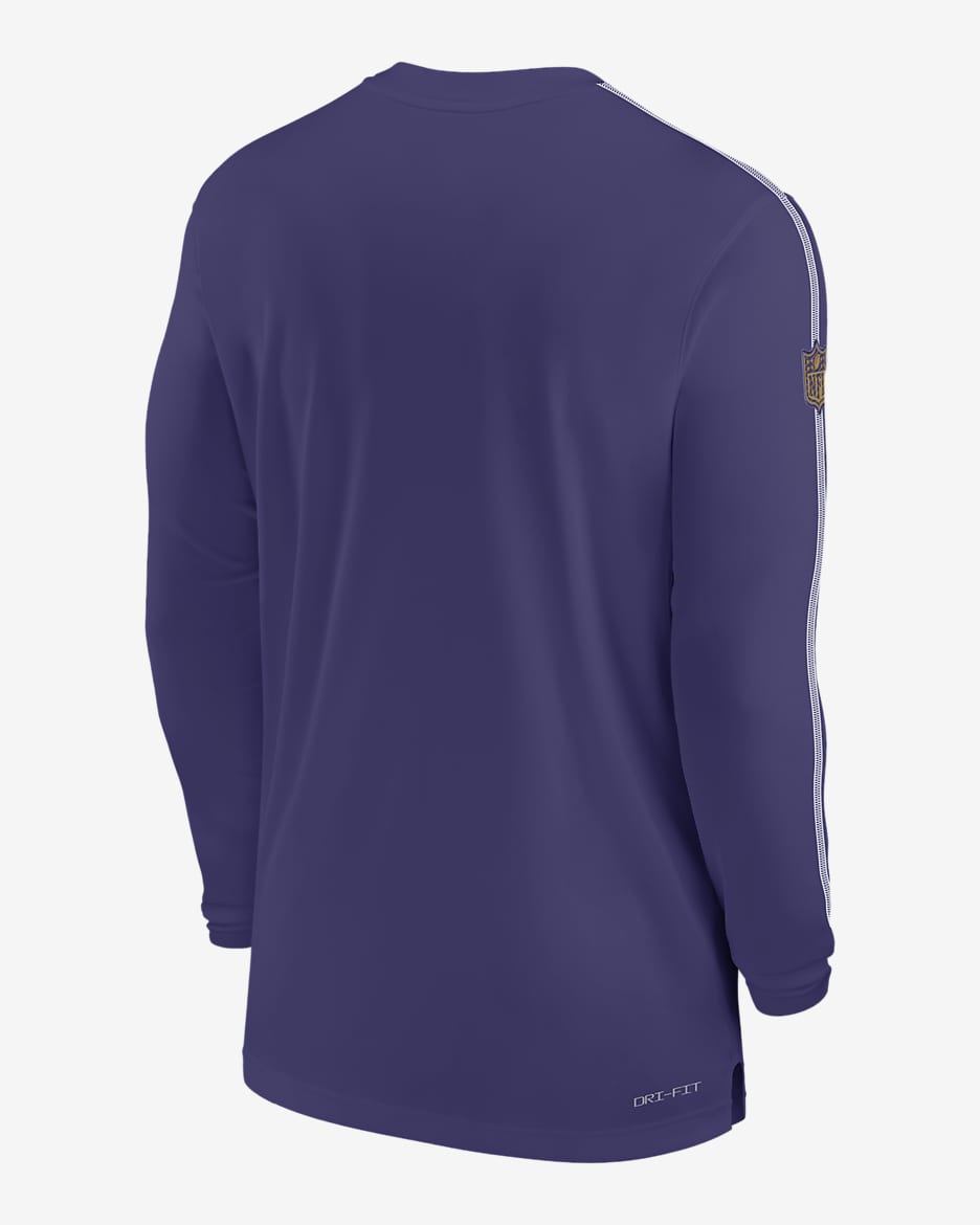 Baltimore Ravens Sideline Coach Men's Nike Dri-FIT NFL Long-Sleeve Top - Purple