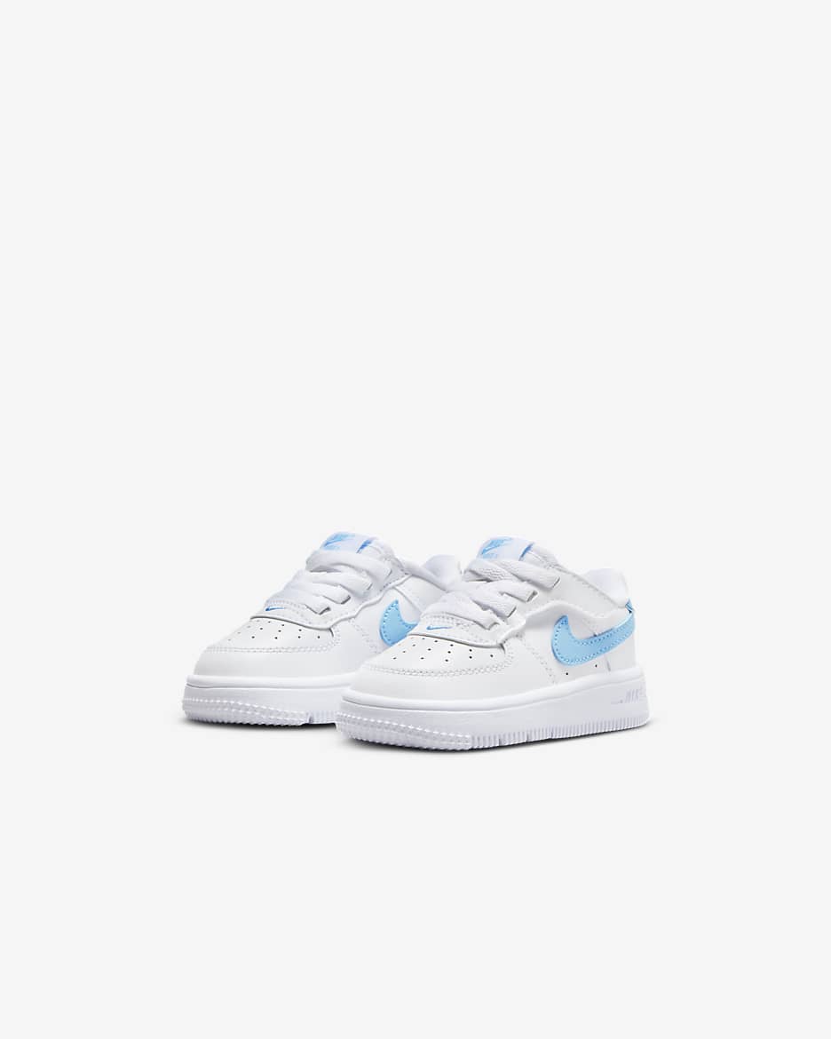 Sko Nike Force 1 Low EasyOn för baby/små barn - Vit/Vit/Aquarius Blue