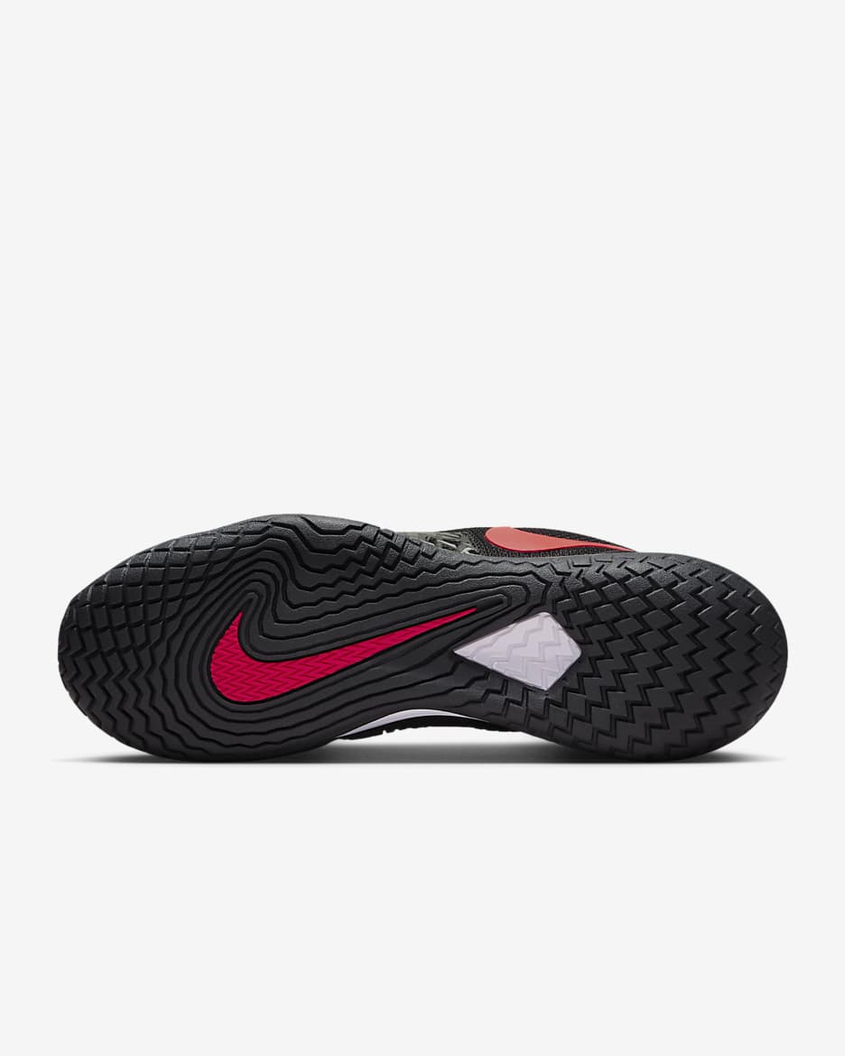 NikeCourt Zoom Vapor Cage 4 Rafa Men’s Hard Court Tennis Shoes - Black/Barely Grape/Siren Red