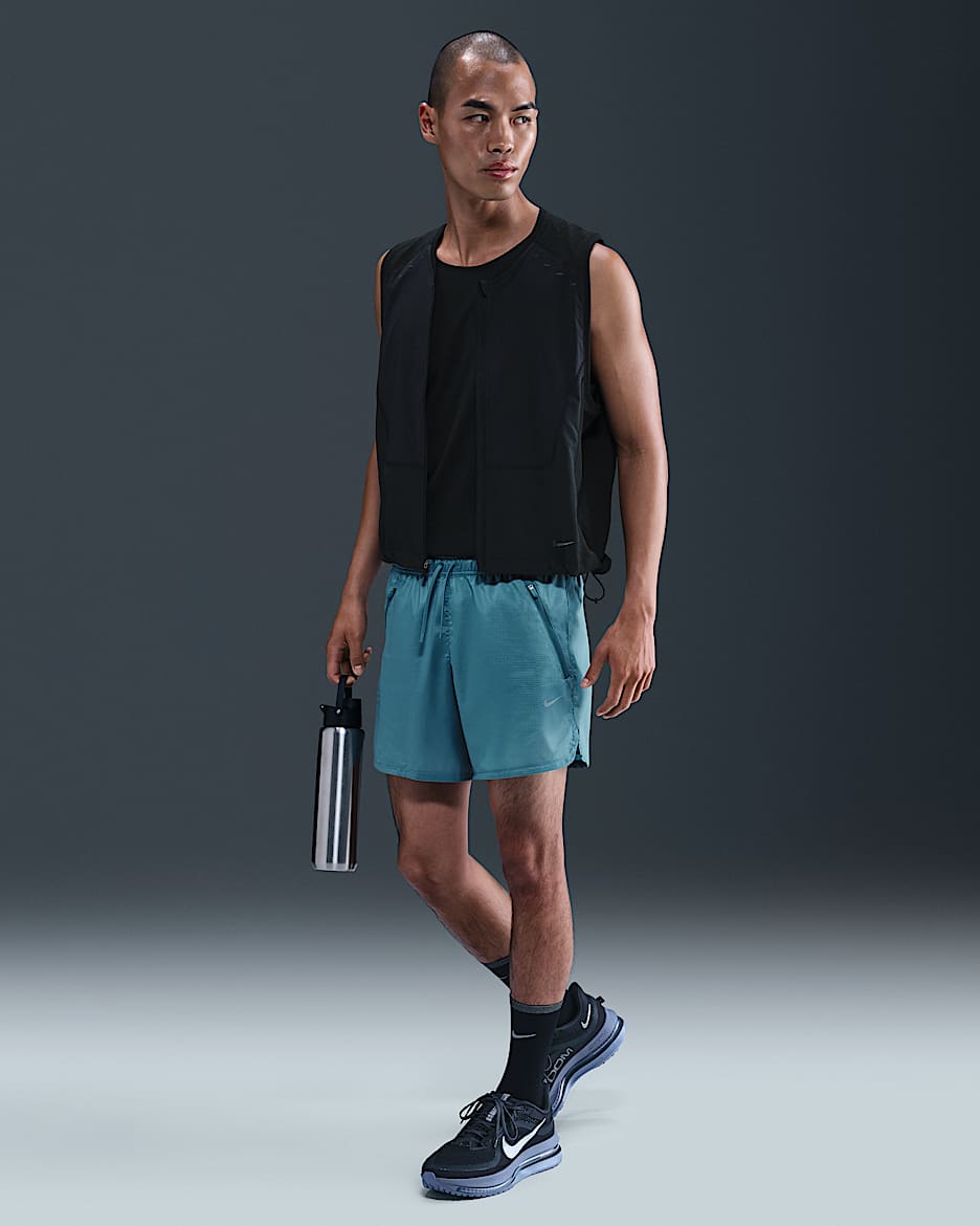 Nike Stride Running Division Men's Dri-FIT 5" Brief-Lined Running Shorts - Smokey Blue/Black