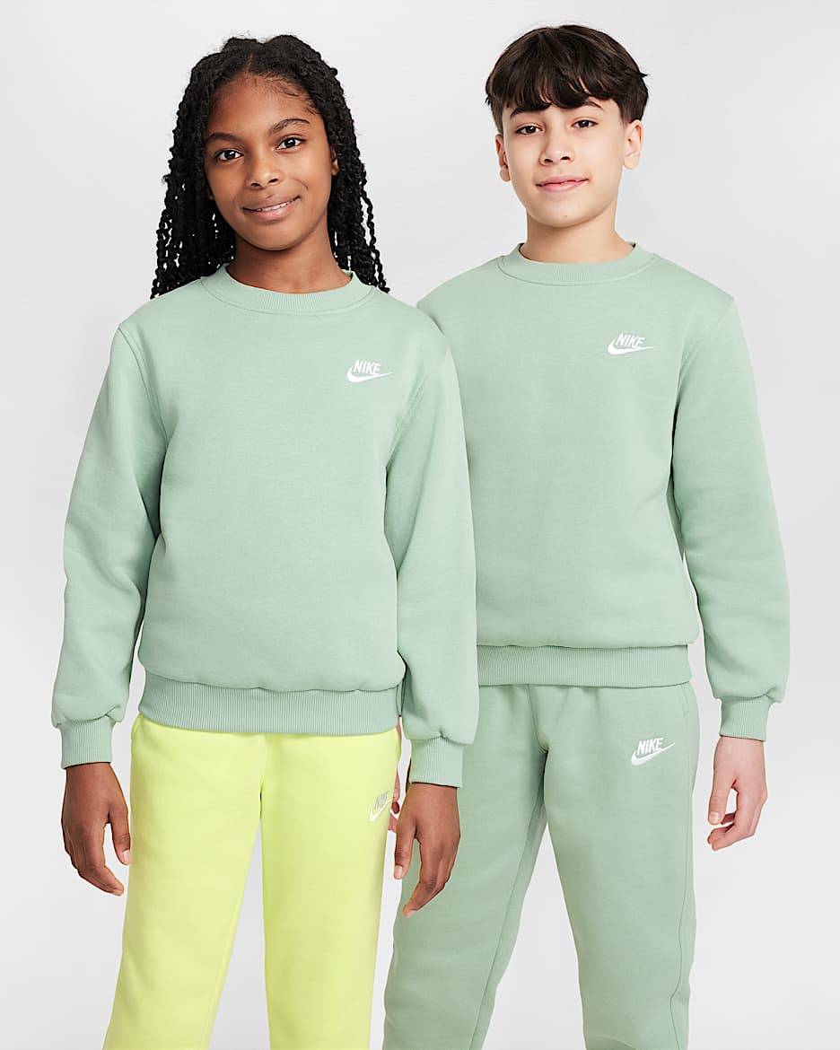 Nike Sportswear Club Fleece sweatshirt voor kids - Steam/Wit