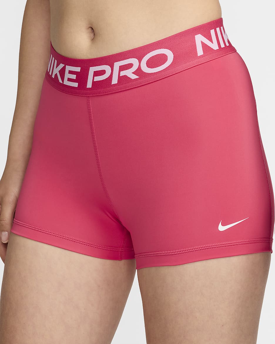 Shorts de 7.5 cm para mujer Nike Pro - Rosa margarita/Blanco