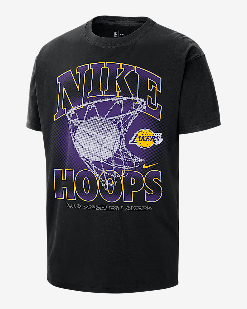 Los Angeles Lakers Courtside Max90 Nike NBA T-shirt voor heren - Zwart