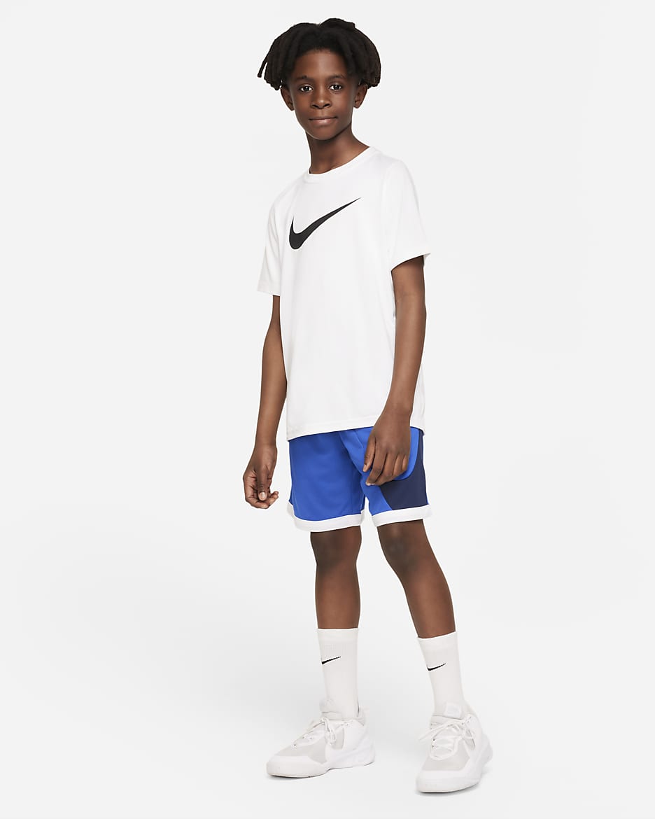 Nike Dri-FIT Big Kids' (Boys') Basketball Shorts - Game Royal/White/White/Midnight Navy