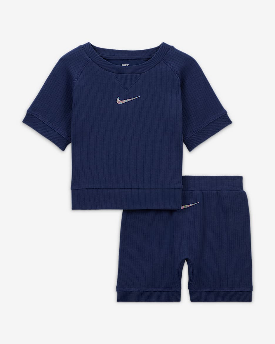 Conjunto de shorts para bebé (12-24 M) Nike ReadySet - Azul marino medianoche