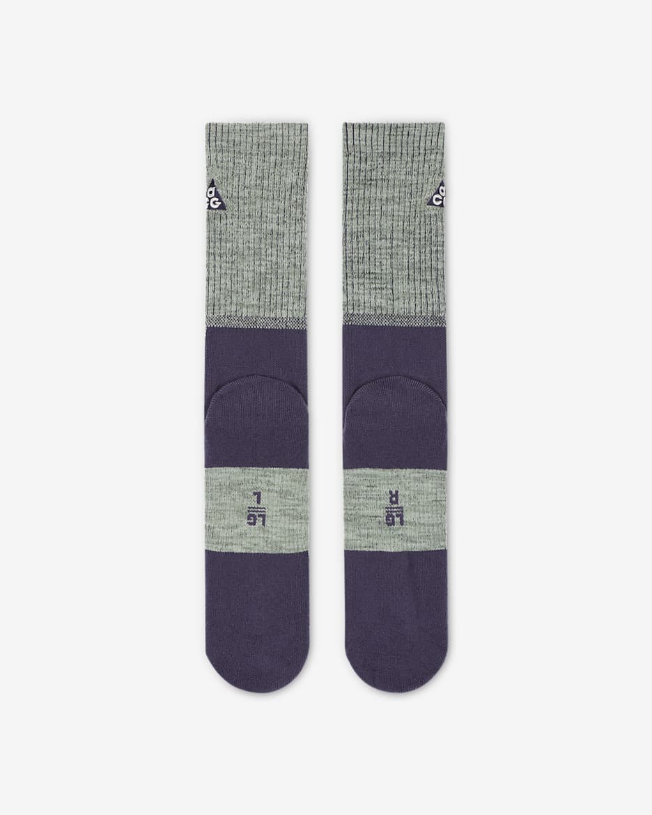 Nike ACG Everyday Cushioned Crew Socks (1 Pair) - Jade Horizon/Dark Raisin/Seafoam/Light Orewood Brown