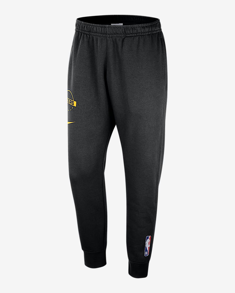 Los Angeles Lakers Club Men's Nike NBA Practice Fleece Joggers - Black/Amarillo
