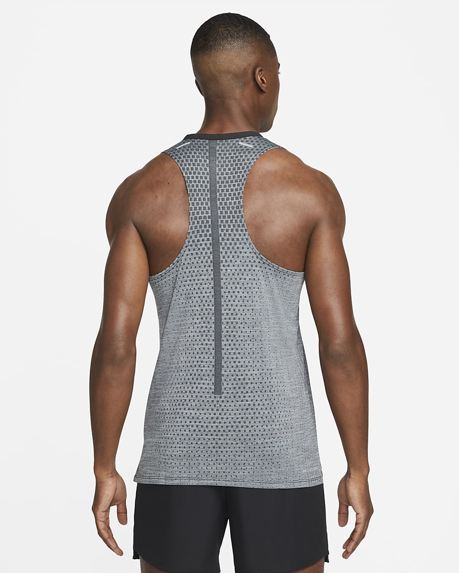 Nike Dri-FIT ADV TechKnit Ultra Lauf-Tanktop für Herren - Schwarz/Smoke Grey