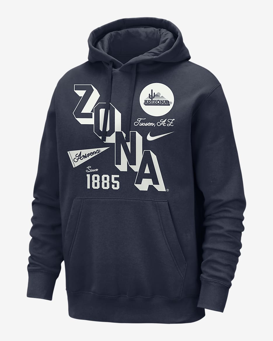 Arizona Club Men's Nike College Hoodie - College Navy/Summit White