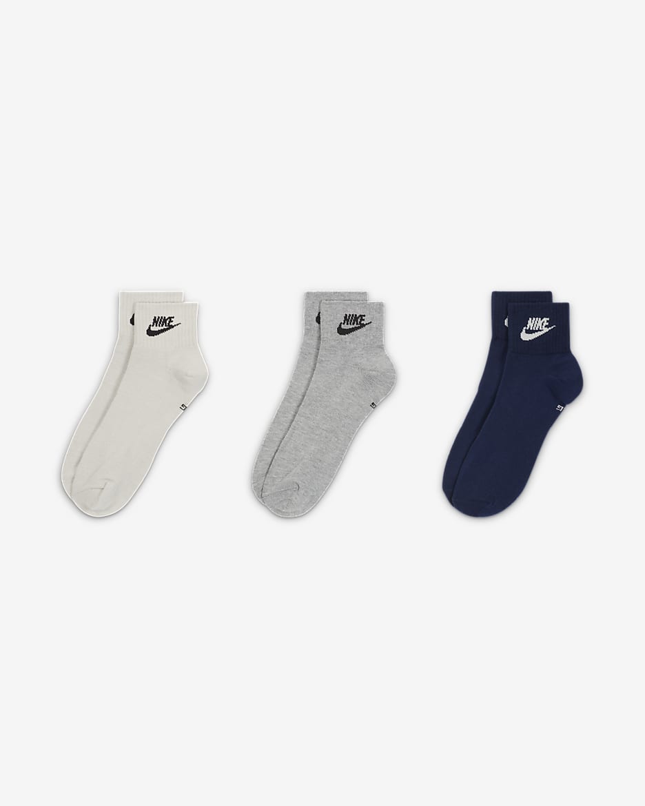 Nike Everyday Essential Ankle Socks (3 Pairs) - Multi-Colour