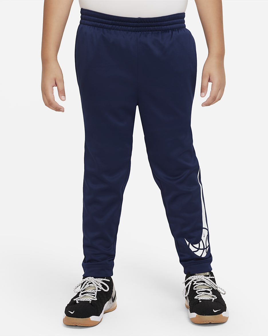 Nike Therma-FIT Big Kids' (Boys') Basketball Pants (Extended Size) - Midnight Navy/White