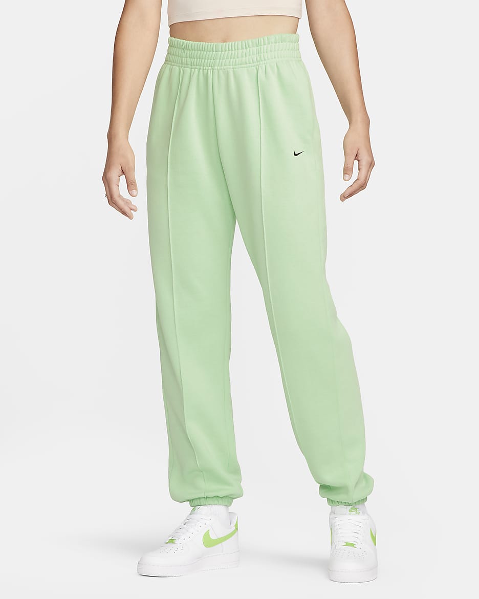 Pantalon coupe ample en tissu Fleece Nike Sportswear pour femme - Vapor Green/Noir