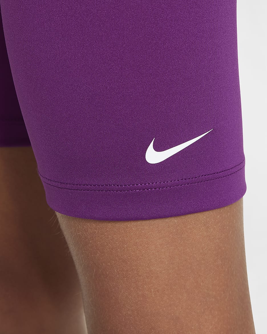 Nike One Older Kids' (Girls') Biker Shorts - Viotech/White