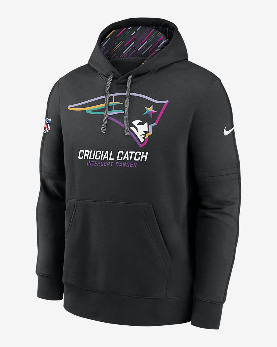 Sudadera con gorro sin cierre Nike de la NFL para hombre New England Patriots Crucial Catch Club - Negro