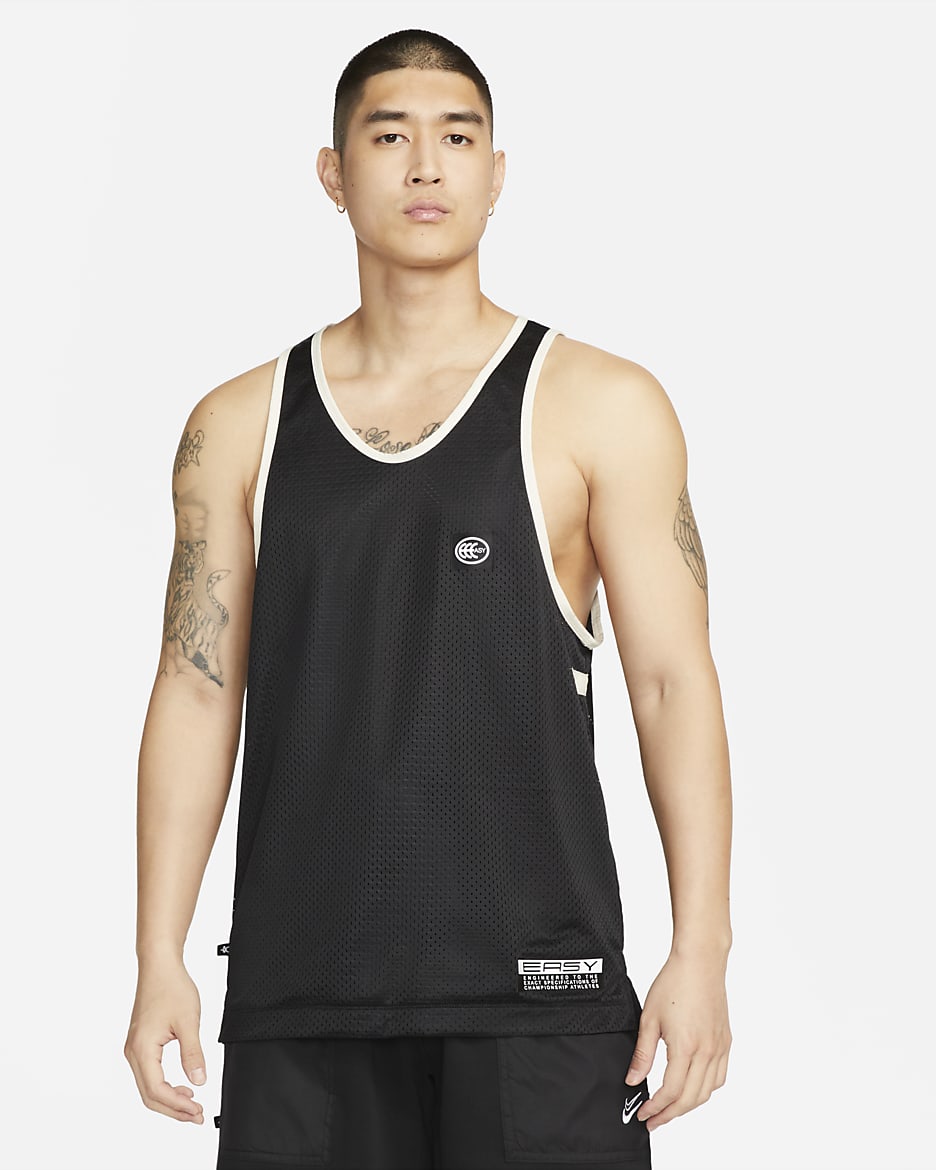 Kevin Durant 男款 Nike Dri-FIT 網布籃球球衣 - 黑色/白色
