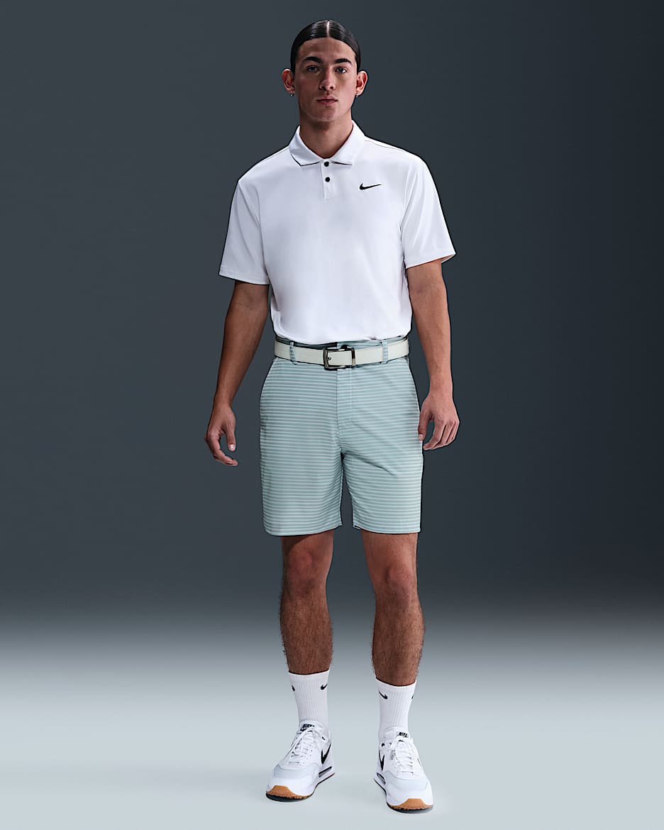 Nike Victory+ Men's Dri-FIT Striped Golf Shorts - Football Grey/Ocean Cube