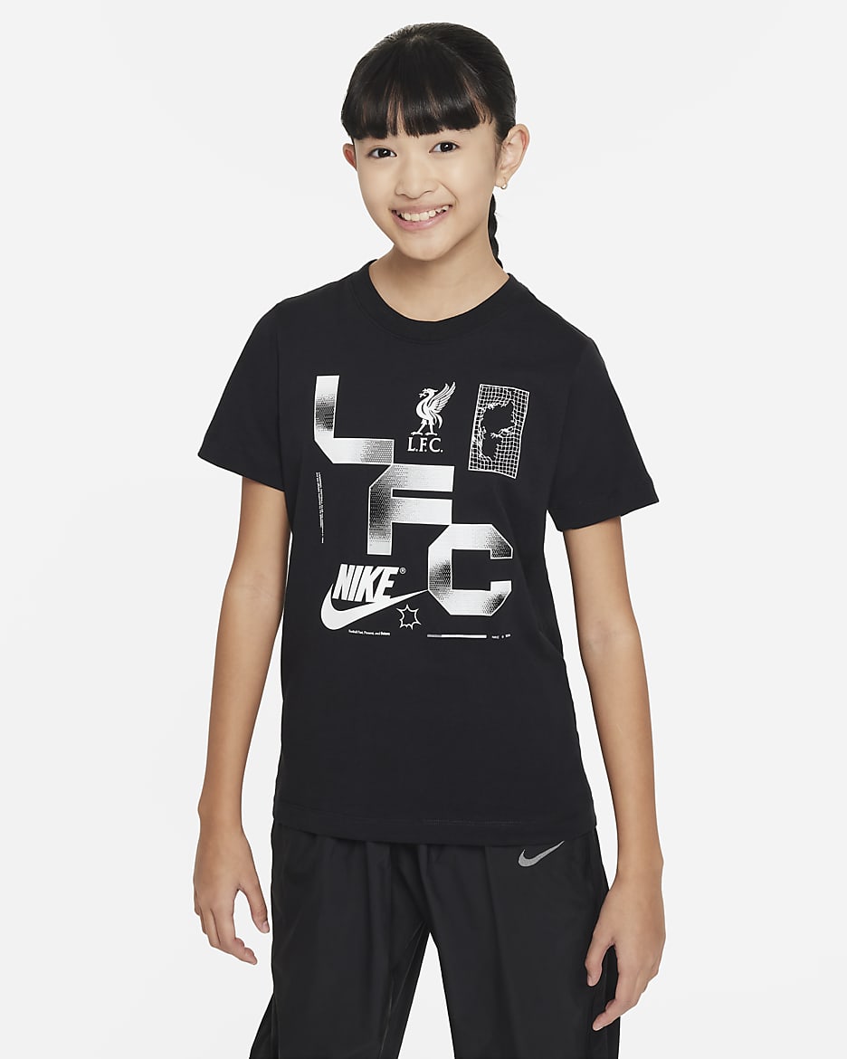 Liverpool FC Big Kids' Nike Soccer T-Shirt - Black