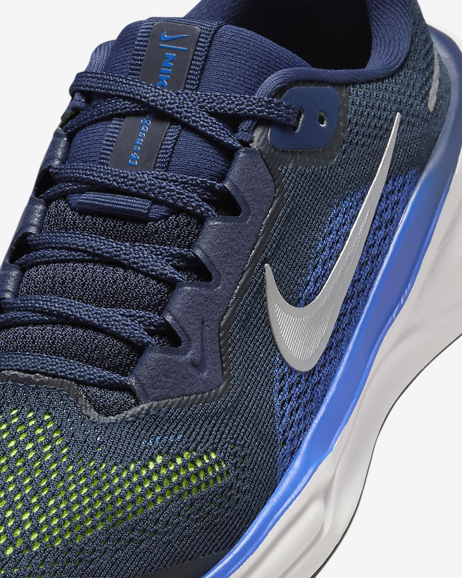 Nike Pegasus 41 Older Kids' Road Running Shoes - Midnight Navy/Black/Volt/Reflect Silver