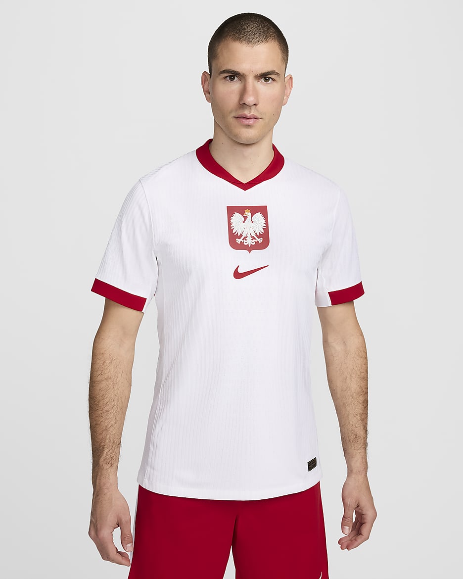 Primera equipación Match Polonia 2024/25 Camiseta de fútbol de manga corta Authentic Nike Dri-FIT ADV - Hombre - Blanco/Sport Red/Sport Red