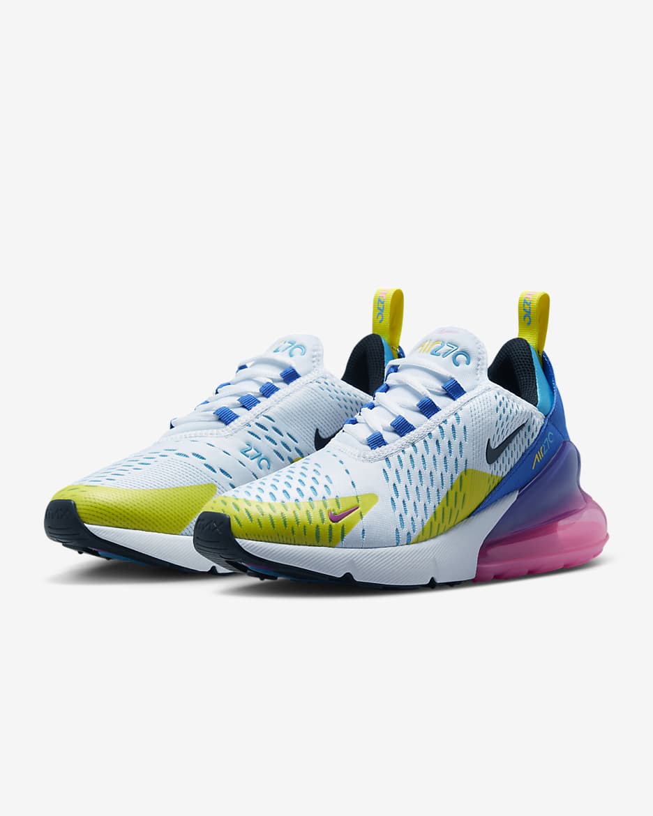 Calzado para niños grandes Nike Air Max 270 - Blanco/Hiperroyal/Hechizo rosa/Negro