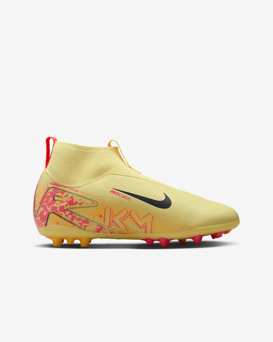 Nike Jr. Mercurial Superfly 10 Academy 'Kylian Mbappé' high top voetbalschoenen voor kids (kunstgras) - Light Laser Orange/Armory Navy