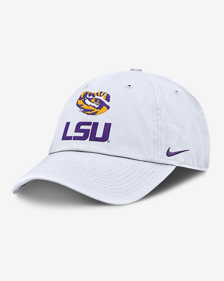 Gorra universitaria Nike ajustable para hombre LSU Sideline Club Gameday - Blanco