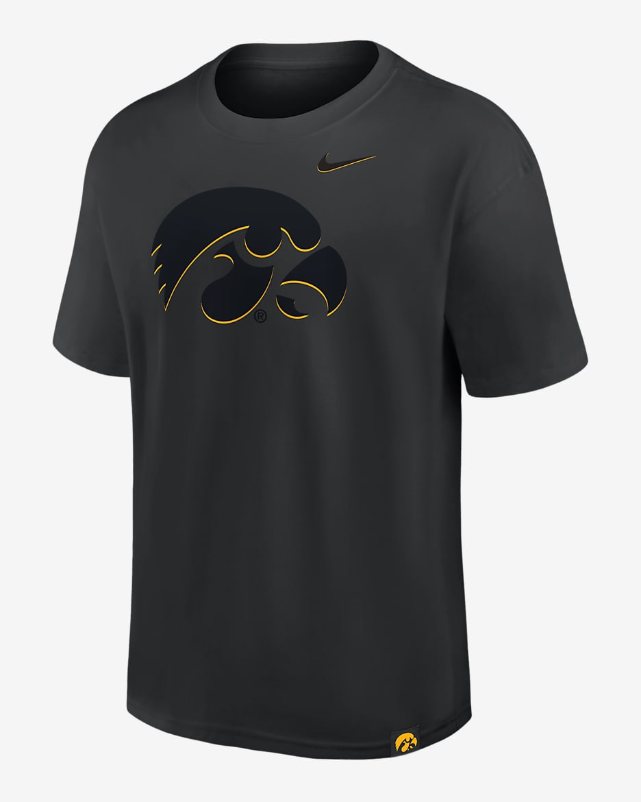 Playera universitaria Nike para hombre Iowa Hawkeyes Statement Max90 - Negro