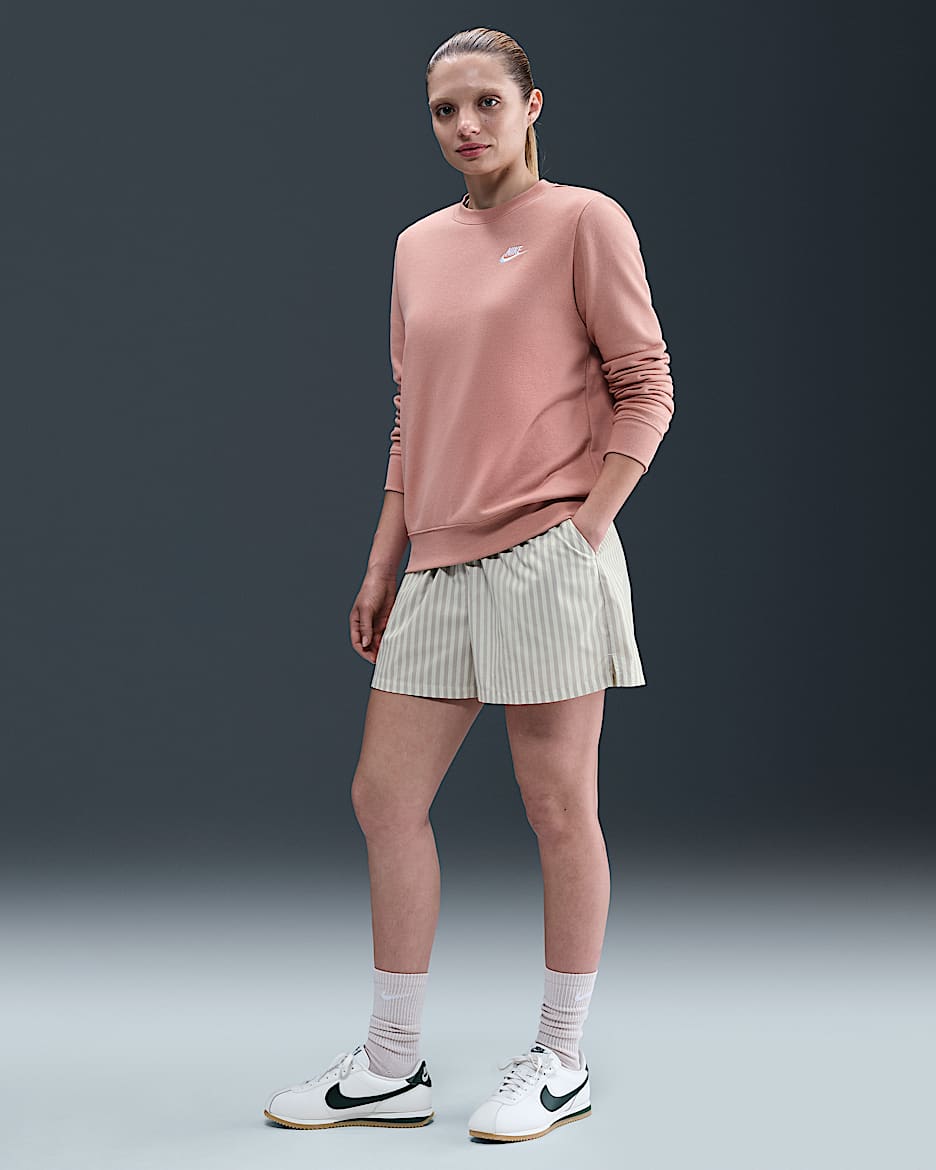 Short à rayures ample taille mi-haute Nike Sportswear Chill Poplin pour femme - College Grey/Sail/Noir