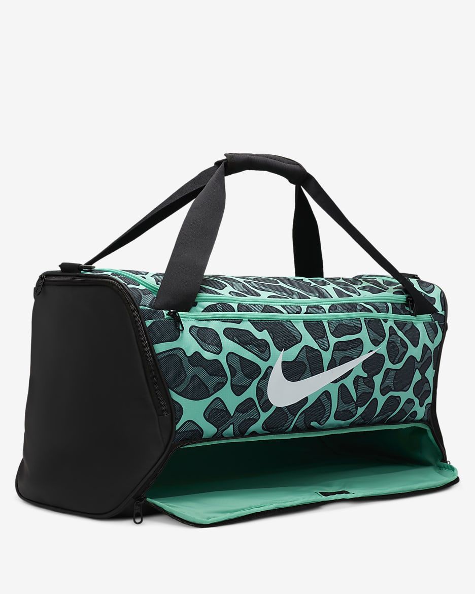 Nike Brasilia Duffel Bag (Medium, 60L) - Light Menta/Black/White