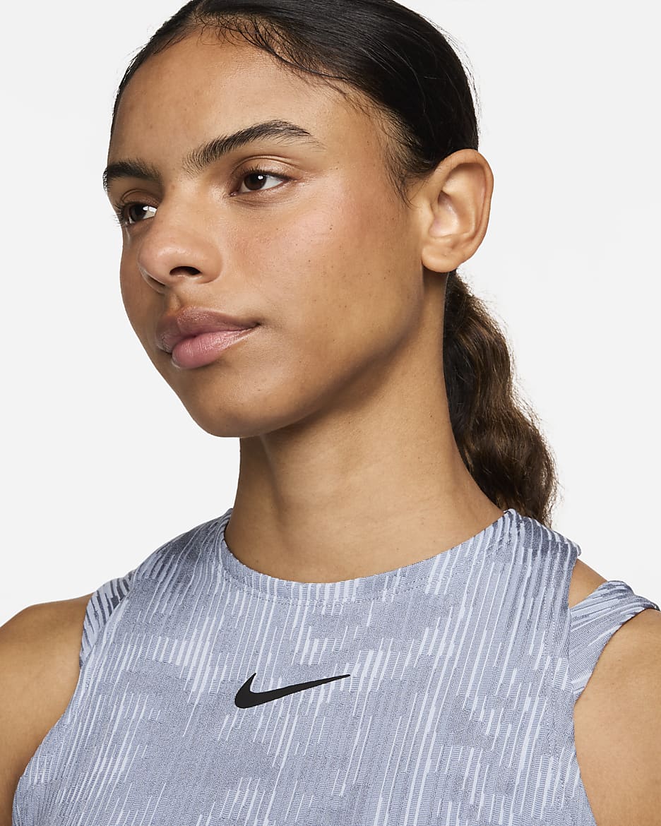 Débardeur de tennis NikeCourt Slam Dri-FIT pour femme - Ashen Slate/Noir