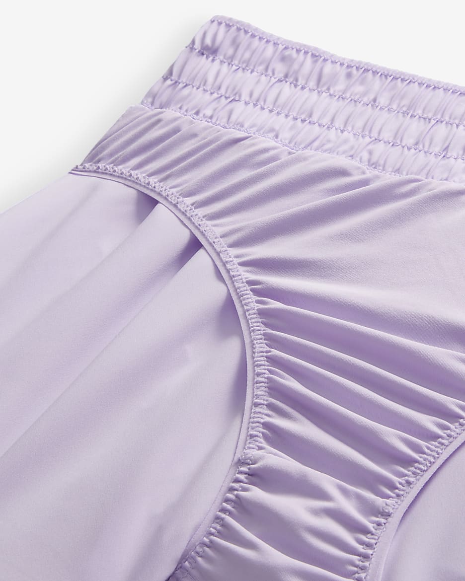 Nike One Women's Dri-FIT Mid-Rise 8cm (approx.) Brief-Lined Shorts - Lilac Bloom/White