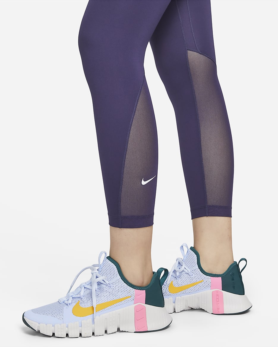 Nike One Women's High-Waisted 7/8 Leggings - Purple Ink/White