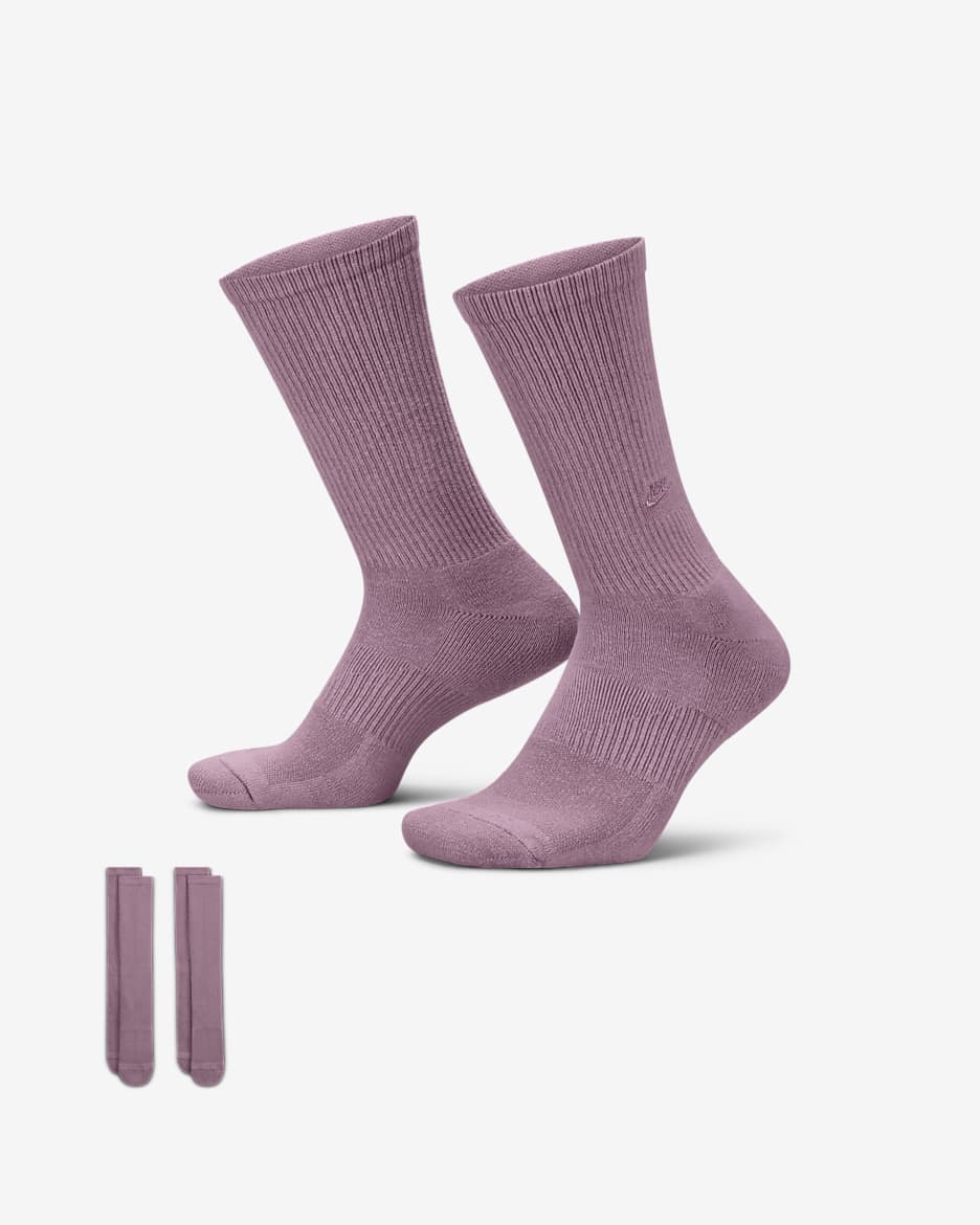 Nike Everyday Cushioned Crew Socks (2 Pairs) - Plum Dust/Plum Dust