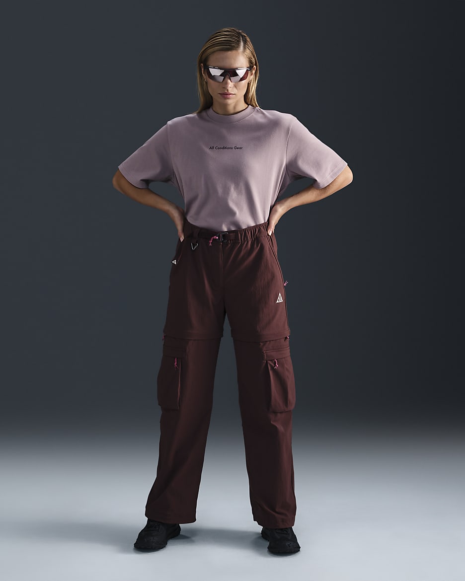 Nike ACG 'Smith Summit' Women's Zip-Off Trousers - Burgundy Crush/Summit White