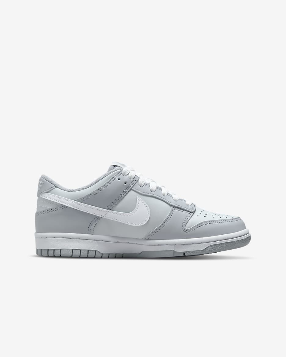 Nike Dunk Low Older Kids' Shoes - Pure Platinum/Wolf Grey/White