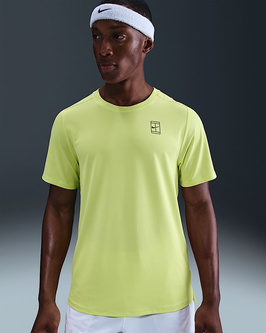 NikeCourt Advantage Men's Dri-FIT Tennis Top - Light Lemon Twist