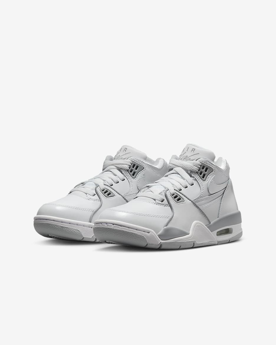 Nike Air Flight 89 Older Kids' Shoes - White/Neutral Grey/White