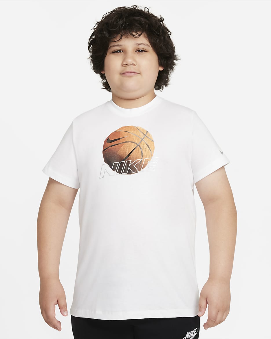 Nike Sportswear Big Kids' (Boys') T-Shirt (Extended Size) - White