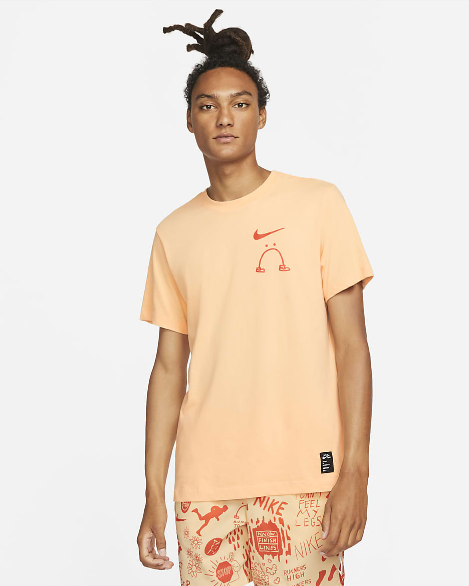Playera de running para hombre Nike Dri-FIT Nathan Bell - Tiza naranja